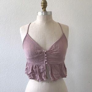 PACSUN BLUSH BABYDOLL CROP TOP